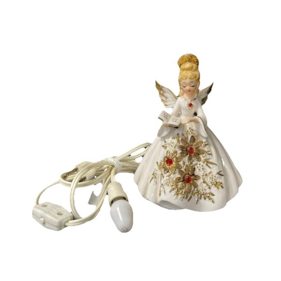 RARE!! VINTAGE LIGHT ANGEL, JOSEF ORIGINALS NIGHT LIGHT/LAMP, Gold & White *Read - Picture 10 of 11
